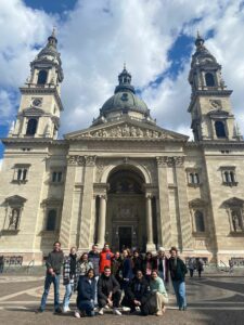 iImmune students in front of the St. Stephen's Basilica in Budapest.
