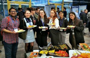 iImmune students enjoying the food from the buffet during the vongress in Budapest.