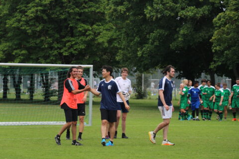 Friendly handshake between our teammates and the opponents.