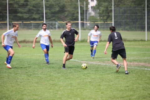 Lennard V. passing the ball to Paul B.