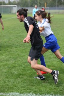 Close-up of our player Paul B. in the possession of the ball.