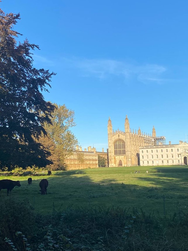 Landscape with a view at the King's College Chapel at Cambridge